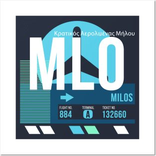 Milos (MLO) Airport // Sunset Baggage Tag Posters and Art